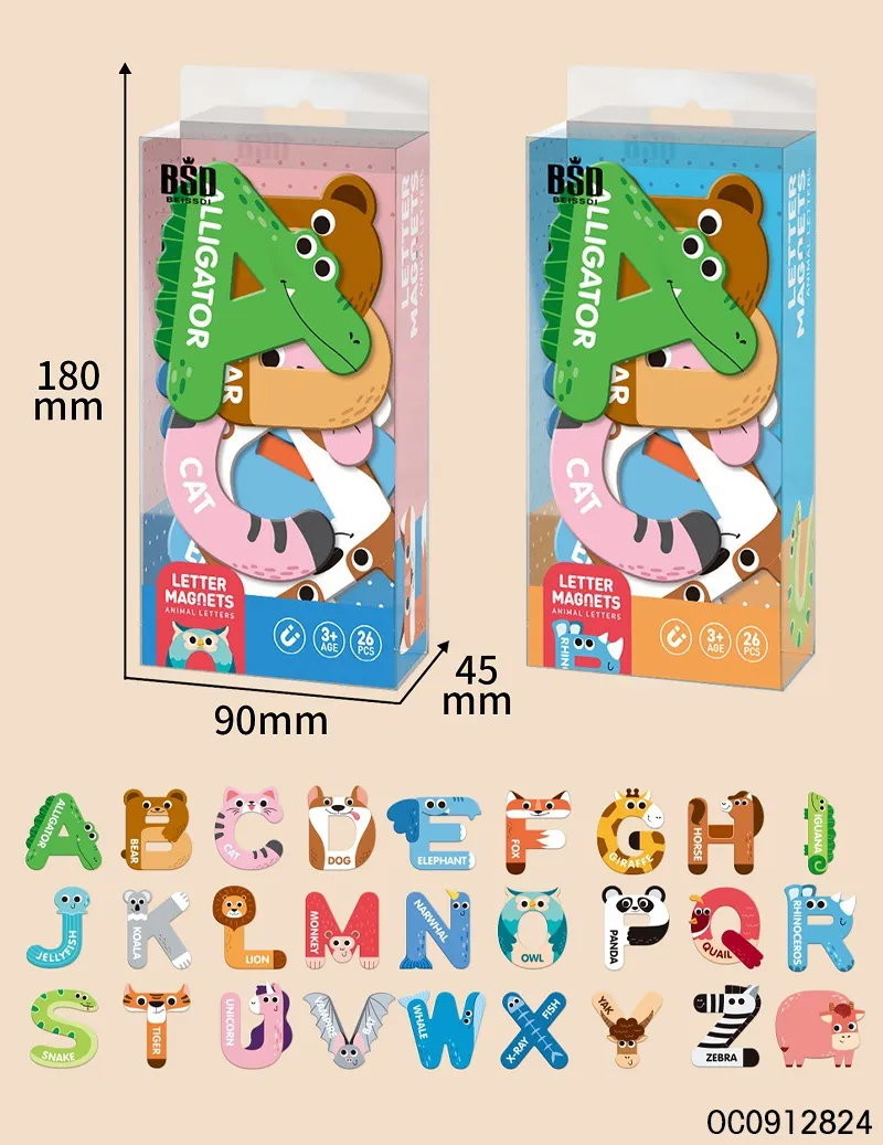 Abcd Cognitive Magnetic Toys Alphabet Animal Puzzle Board Games for Kids Educational
