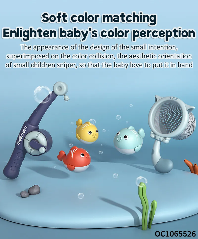 Interactive Water Play New Small Plastic Baby Shower Game Gifts Fishing Net Toys Game with Fishing Rod and Fish