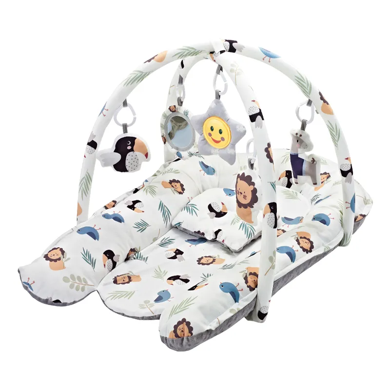Non-Toxic Eco Friendly Baby Gym Soft Play Mat Foldable Musical for Floor Activity Play Mat with Hanging Rattles