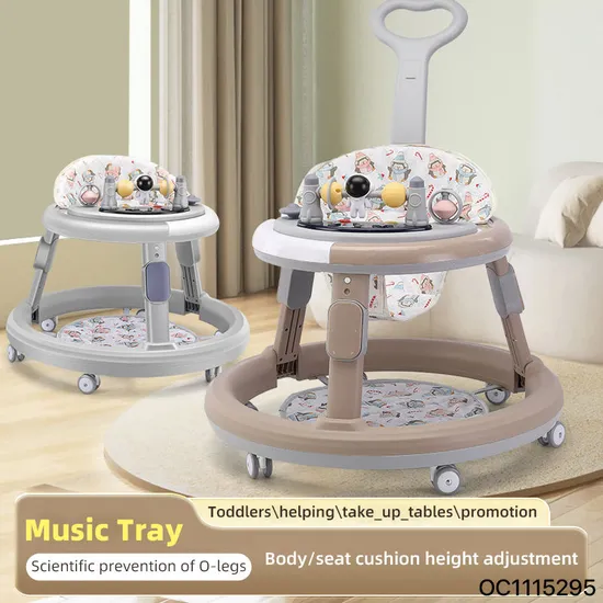Height Adjustable Round Latest Design Small Size Safety Lovely Baby Chairs Baby Walker with Wheels for Infant Learning Walk