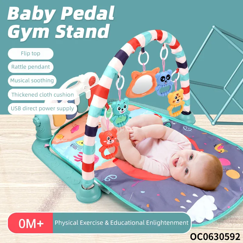 Hot Selling Safe Padded Keyboard New Born Baby Gym Play Mat for Floor with Musical Piano Playmat