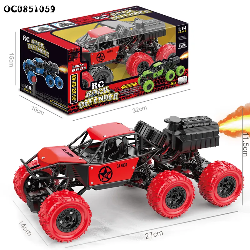 Climbing OEM 6 Wheels RC Alloy Small Spray Stunt 1: 14 Model Car