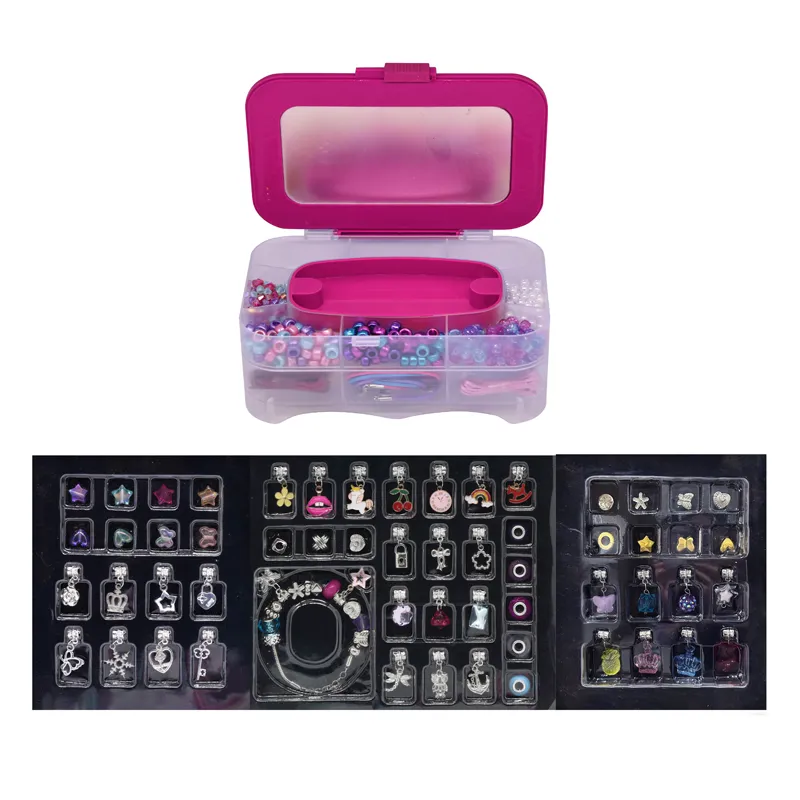 Multiple Accessories DIY Handmade Beads Bracelet Making Accessories Kit for Girls Toys