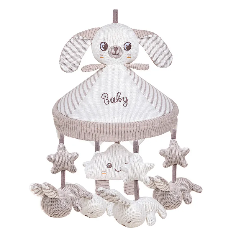 Sensory Unique Products Rabbit Cotton Fabric Baby Comfort Sleep Mobile Crib Newborn Baby Bed Hanging Toys with Music for Sleep