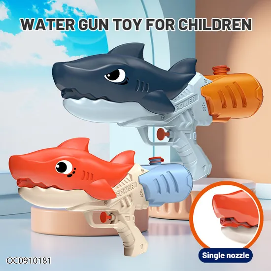New Arrival Plastic Shark Shape Small Cheap Water Outdoor Shooting Gun Water Gun Toy Set for Boys