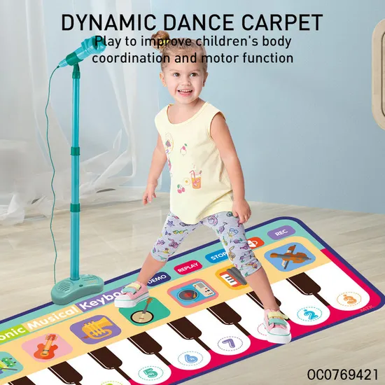 Hot Selling Children Microphone Play Piano Gym Music Mat Kids Electronic Activity Sensory Mat