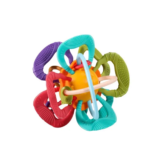 Easy Grip BPA Free Baby Goods Product Silicone Teething Soft Activity Cube Gift Box Set Newborn Soft Sensory Toys Chewing Teether for Baby