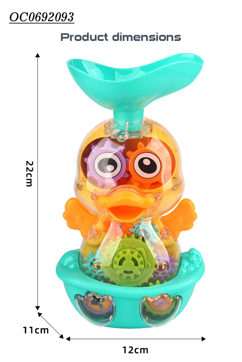 Transparent Gear Duck Baby Shower Head Gift Set Sprinkler Bath Toys Bathtub New Bath Toys
