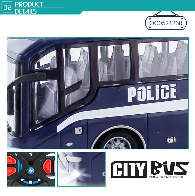 1: 30 Scale 4 Channels Small City Remote Control Bus Toys