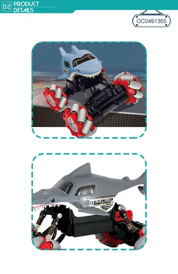 7 Channels Drift Stunt Shark off Road Remote Control RC Car for Kids