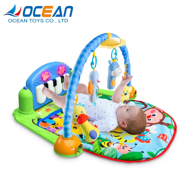 Hot Selling Baby Giraffe Doll Creative Activity Fitness Toys Crawling Training Musical Keyboard Mat