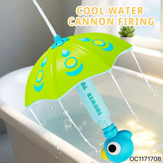 Small Umbrella New Design Cool Kids Bath Shower Water Gun Spray Sensory Toy 2025 Water Activity Game for Kids Shooting Water