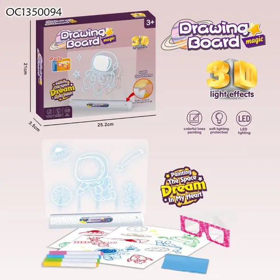 Painting LED Transparent Glowing Drawing Board Accessories Educational Learning Toy for Kid Rechargeable Early Education Writing