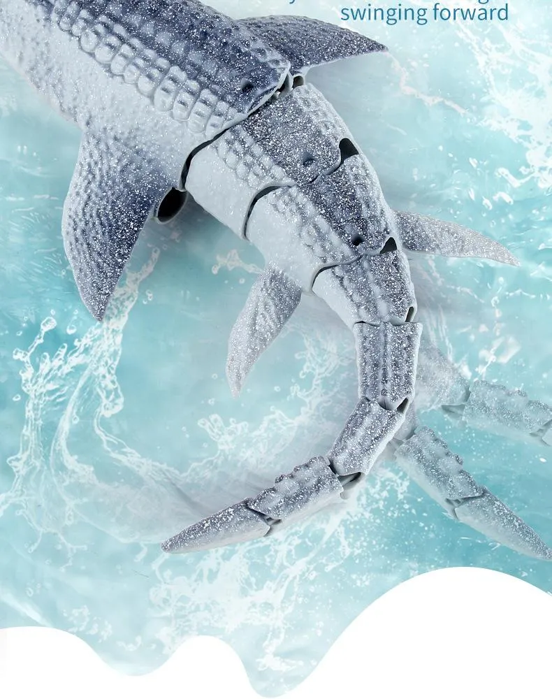 Easy Self Assembly Model Waterproof Remote Control Dinosaur Gray Customized Swimming Pool Plastic Toy Sea Animals for Kids Boys