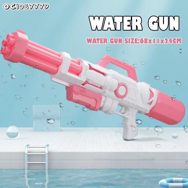 Trendy Summer Items 2026 New Manual Custom Logo Plastic Outdoor Game Water Gun Toy with 1500ml Large Capacity