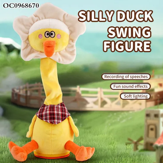 Battery Operated Duck Plush Stuffed Animals Doll Talking Singing Music Dancing Talking