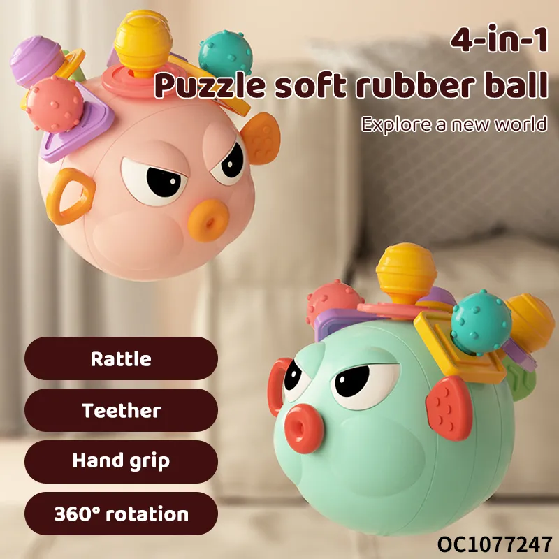 Hand Eye Coordination Training Shape Color Cognitive Development Toys Silicone Baby Teether Non Toxic Activity Cube for Baby