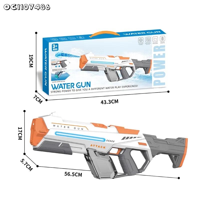 Shoot Game Automatic Absorption High Pressure Wholesale Electric Battery Operated Light up Strong Powerful Water Guns for Sale