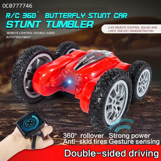 Low Price Kids Remote 4WD Watch Control RC Stunt Car 360 Rotating Toys Car