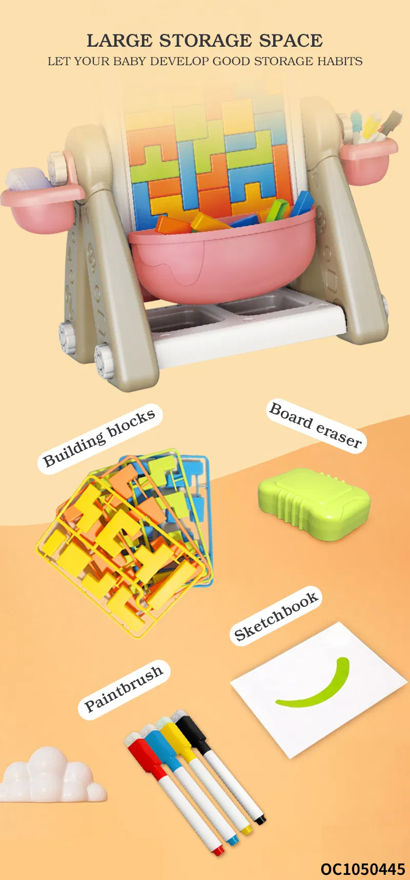 Custom Early Education Brain Development Colorful Toddler Double Sided Toys Drawing Block Puzzle Board DIY Color Geometric Game