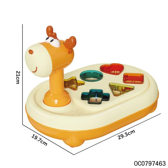 Plastic Geometric Shape Electric Musical Cognitive Sensory Educational Toy with Light