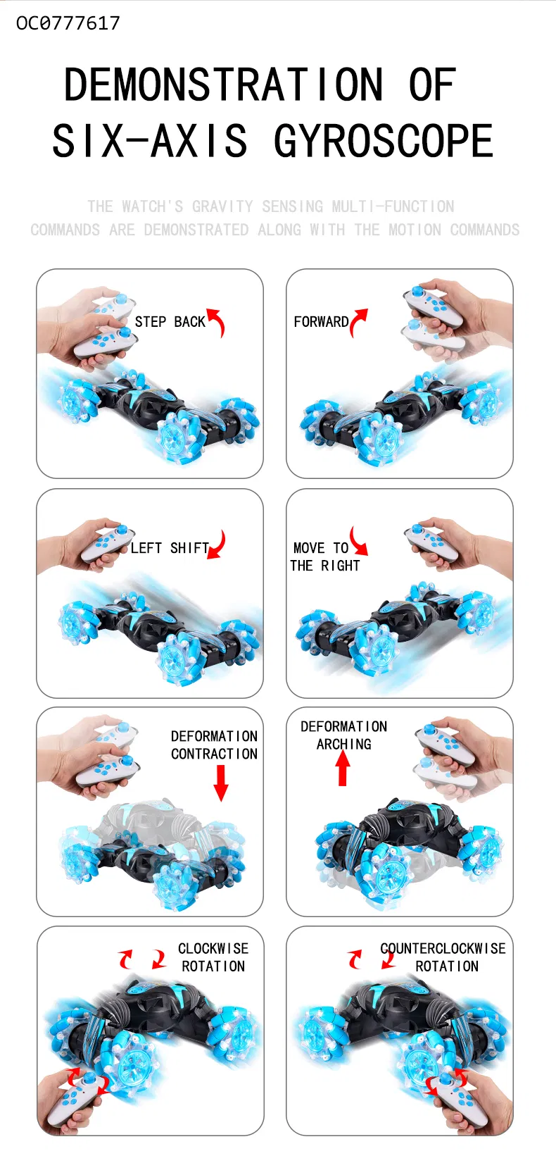 4WD Radio Controlled Racing Car Control Stunt Twist with Music Light Wholesale Remote Control Toy Car