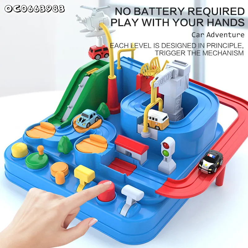 Hand Eye Coordination Toys Handheld Slot Car Race Tracks Sets for Boys Car Adventure Game Desktop Toys Anti Stress for 3 Age Kid