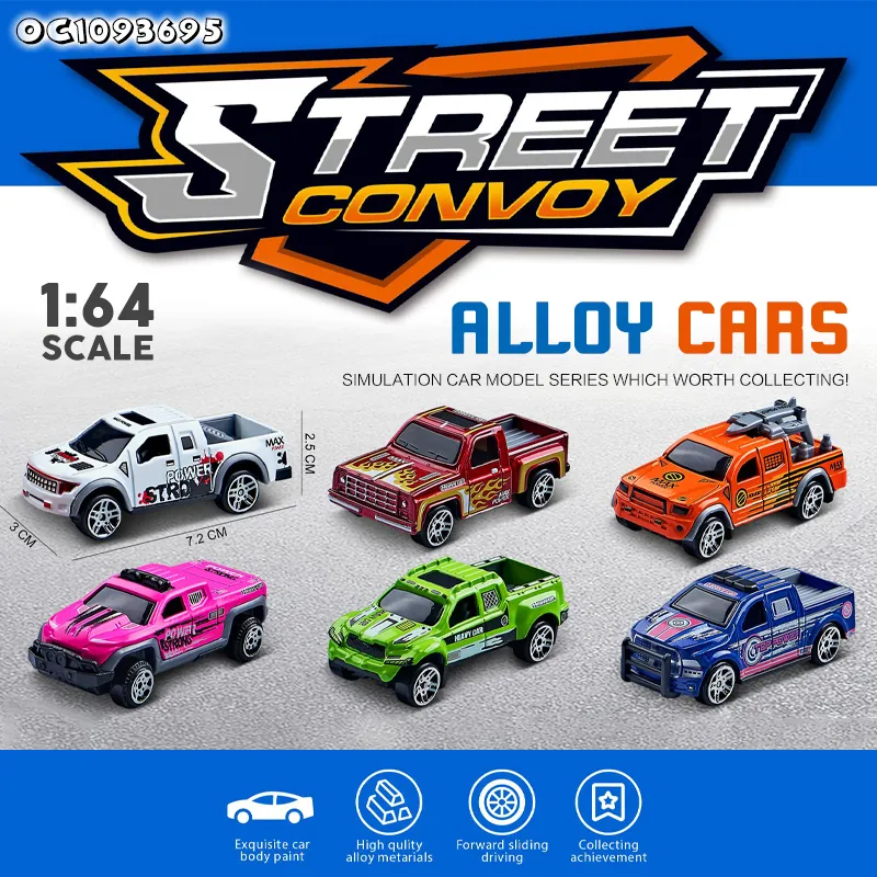 Wholesale off Road Toy Car Friction Powered Antiques 4 Pieces Kids Freewheel Toys 1: 64 Scale Diecast Car Slide Model Miniatures
