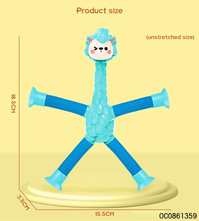 Stress Relief Spring Telescopic Suction Cup Giraffe Toy Tube Fidget Other Baby Squeeze Toys Plastic