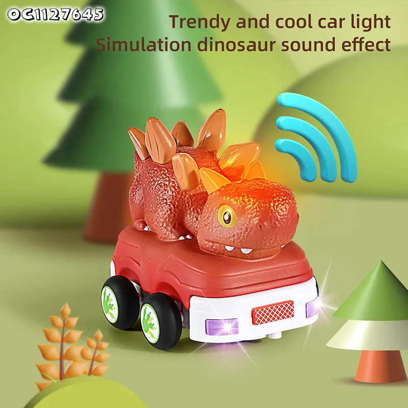 Wholesale Rubber Wheels Soft Plastic Remote Control RC Dinosaur Car Toy for Kids