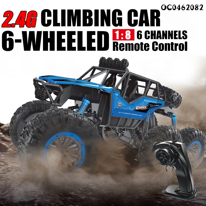Metal off-Road 1: 8 Electric Remote Model Control RC Drift Toy 6 Wheels