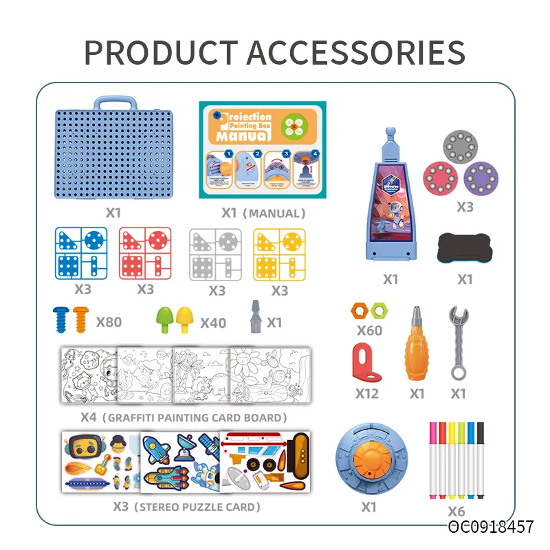 Wholesale Montessori Educational Toys 3D Creative Puzzle Painting Drawing Table Popular DIY Toy