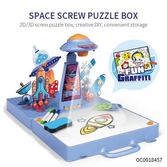 Wholesale Montessori Educational Toys 3D Creative Puzzle Painting Drawing Table Popular DIY Toy