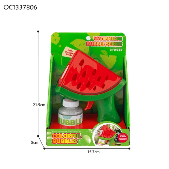 Wholesale Best Q Seller Lovely Watermelon Design Low Price Summer Friendly Items LED Bubble Guns Toy Blowing Machine for Kids 2026