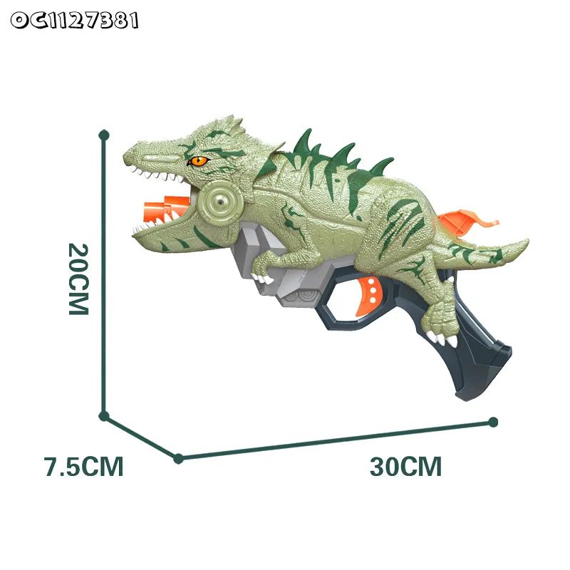 OEM Super Power Safe Weapon Kids Cheap Plastic Soft Foam Bullet Custom Interesting Dinosaur Gun Shooting Toys