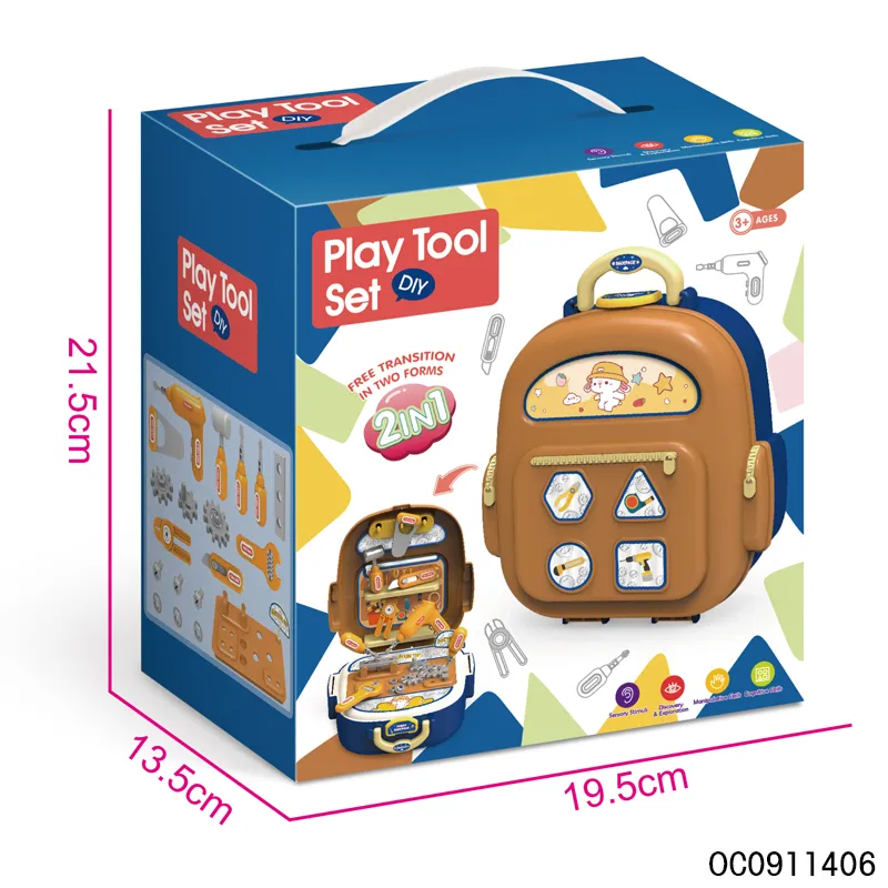 Other Pretend Play Preschool Boys Plastic Kids Mechanic Tool Set with Electric Toy with Box