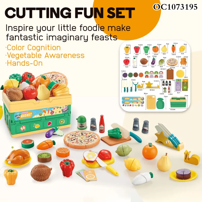 Wholesale Little Food Cutting Plastic Children House Play Kids Cook Set Educational Coqnitive Role Play Toys for Children