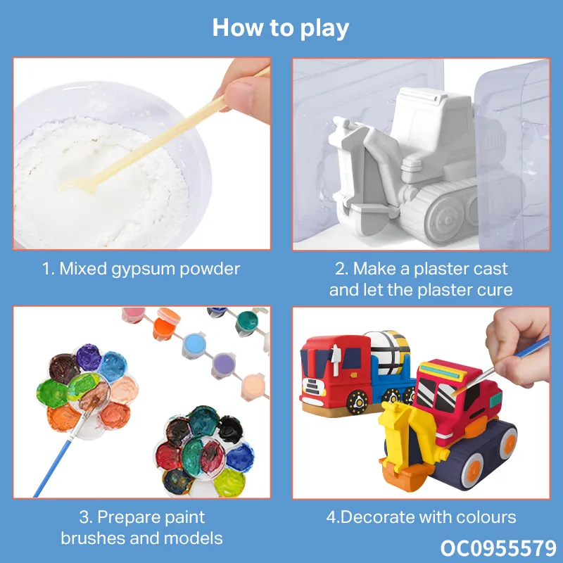 Wholesale Montessori Handmade White Plaster Car Model Craft Supplies Creative Popular Creative Art DIY Coloring Toy