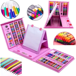 Wholesale 208 Pieces Case Drawing Art Set Art Pencil Set Drawing Montessori Educational Toys Pen Set for Kids Watercolor Artist Drawing Toy
