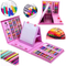 Wholesale 208 Pieces Case Drawing Art Set Art Pencil Set Drawing Montessori Educational Toys Pen Set for Kids Watercolor Artist Drawing Toy