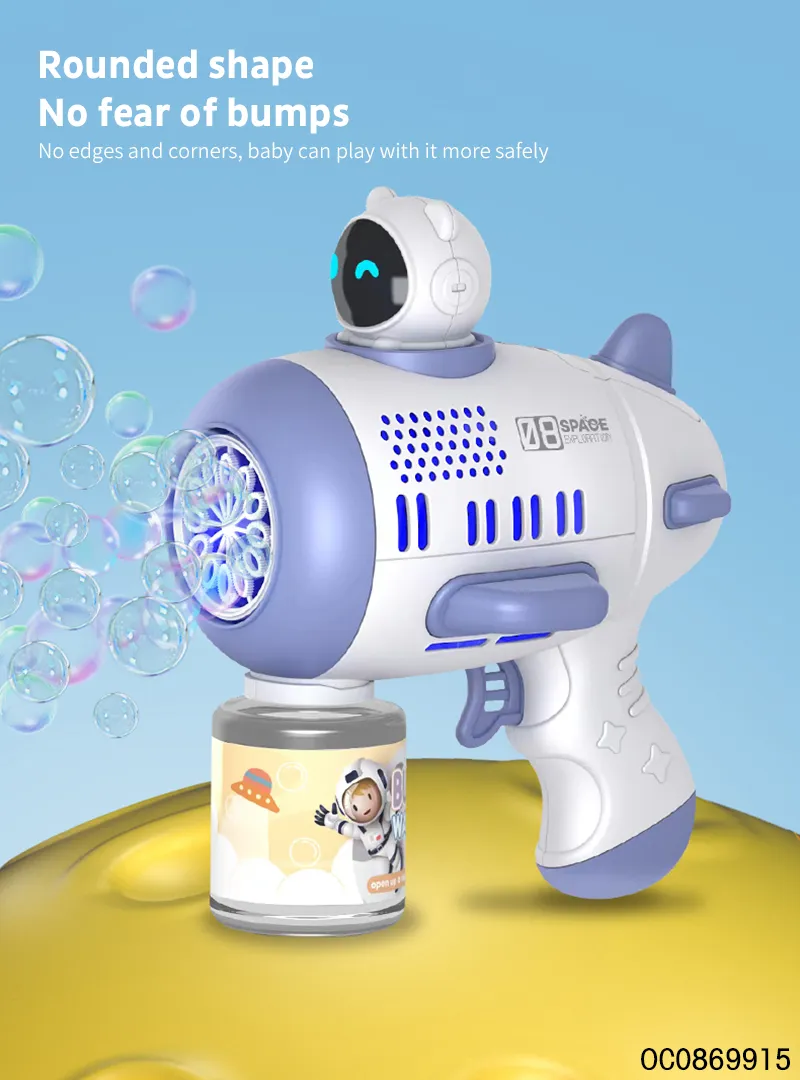 12 Holes Electric Space Astronaut Bubble Machine Gun with Solution with Light