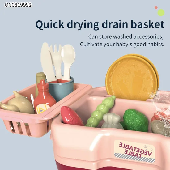 Educational Electric Multi-Functional Vegetable Washing Dishes Spray Kitchen Tool Toys for Kids