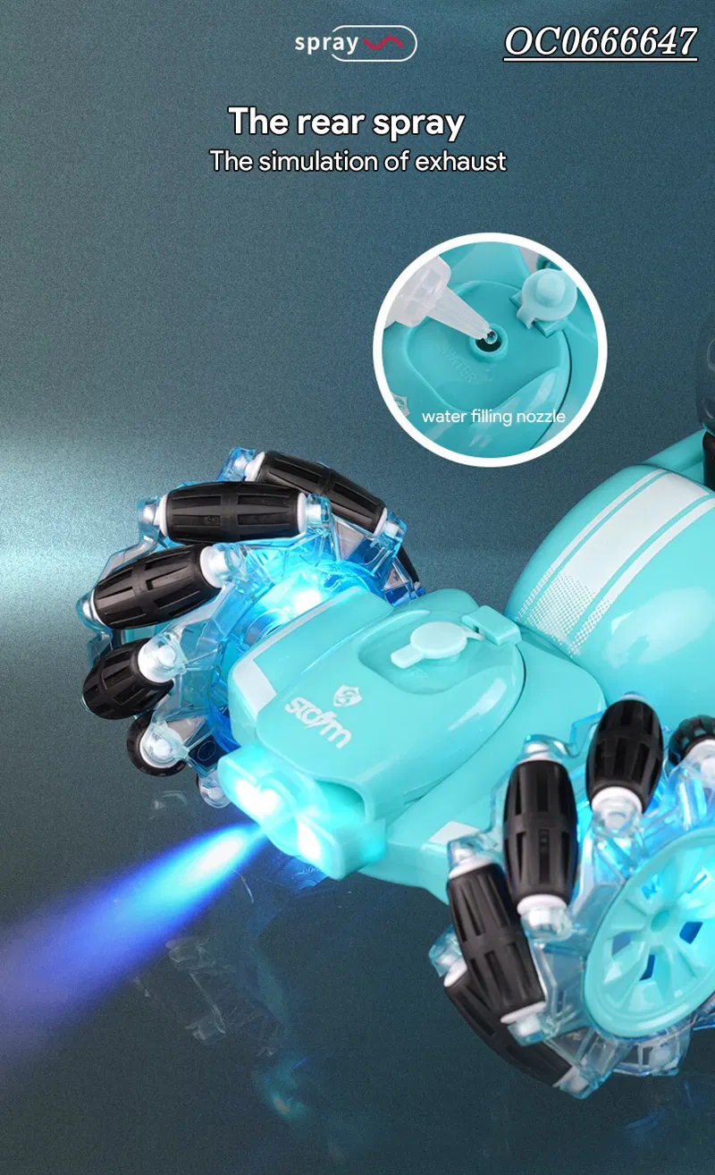 Wholesale Spray Function Radio Control Robot Advanced Technology RC Stunt Twisting Car Toy
