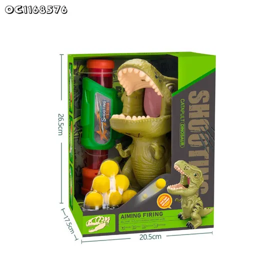 Cheap Plastic Soft Foam Bullet Moveable Dinosaur Shooting Games Toy Gun for Kids with Light Sound