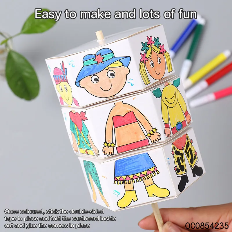 Wholesale Educational Popular DIY Coloring 3D Puzzle Paper Doll Dress up Toys for Kids