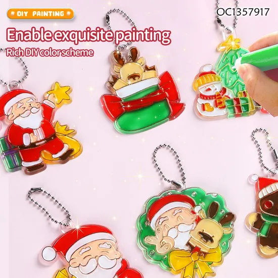 Popular DIY Color Art and Craft Material Handmade Keychain Christmas Painting Toys for Kid