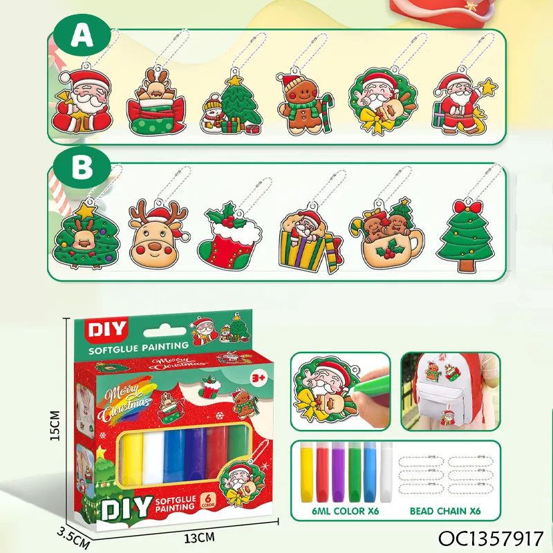 Popular DIY Color Art and Craft Material Handmade Keychain Christmas Painting Toys for Kid