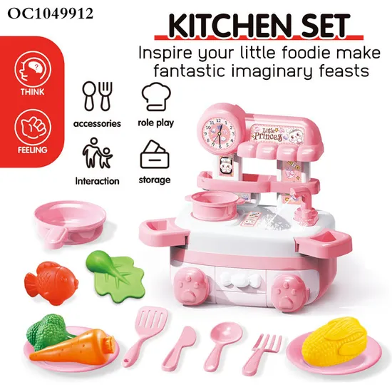 Wholesale Children's Plastic Games Pretend Play Plastic Fruits and Vegetables Cutting Kitchen Set Toys for Kids