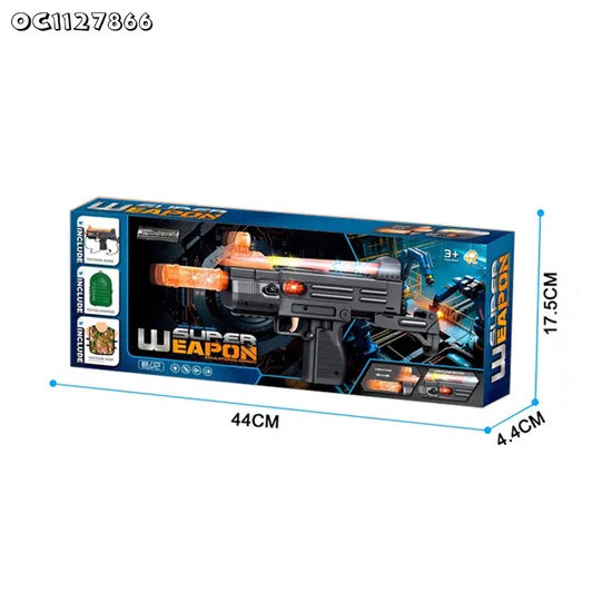 Pretend Play Electric Gun Toys Weapon Cheap Realistic Gun Toy with Sound Made in China for Kids with Vest Backpack