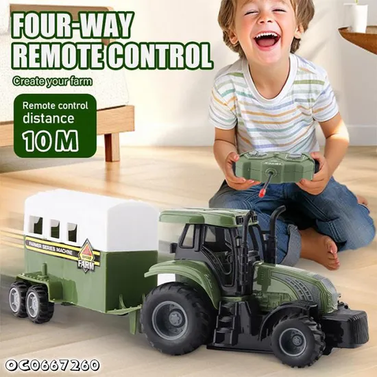 High Quality Toy Car Transporters Model Kids Remote Control RC Farmer Car Farmer Toy Truck with Sound